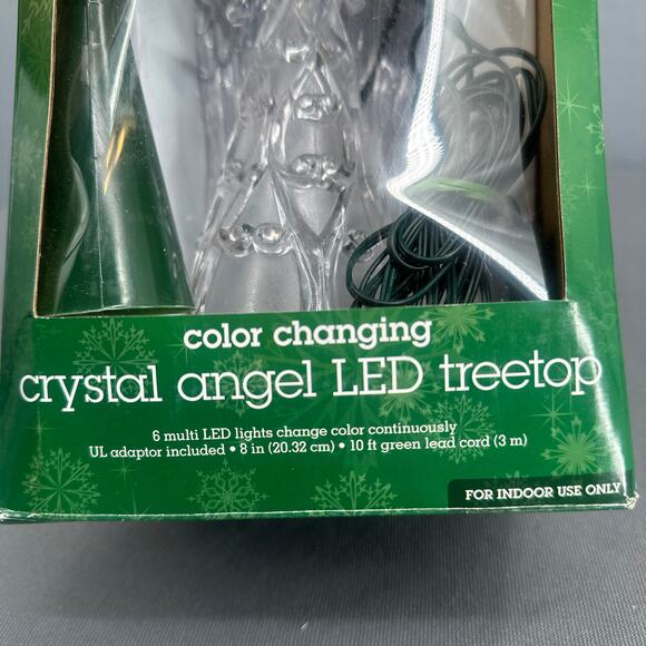 Sylvania Crystal Angel Color Changing LED Tree Top Light 8" Christmas Angelcore - Picture 16 of 17